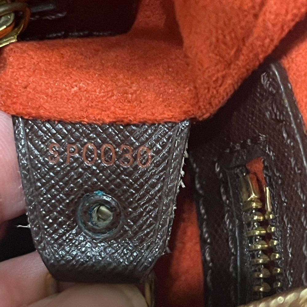Louis Vuitton Brown Checkered Tote Bag with Gold Accents - Picture 7 of 12
